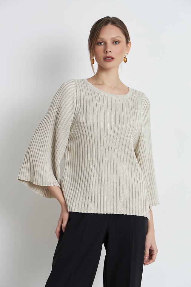 Пуловер Monari бежевый с рукавом-колокол