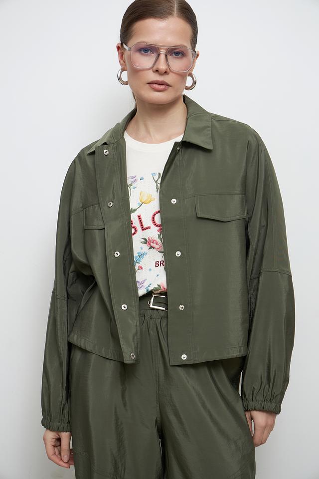 Жакет Oui хаки с карманами