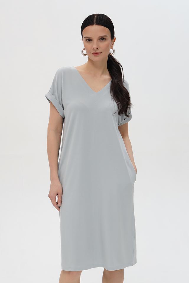 Платье Pezzo серое с рукавами