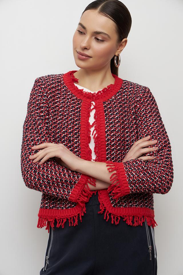 Жакет Monari с бахромой красный