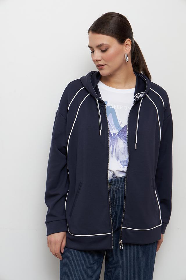 Жакет Lebek с молнией темно-синий