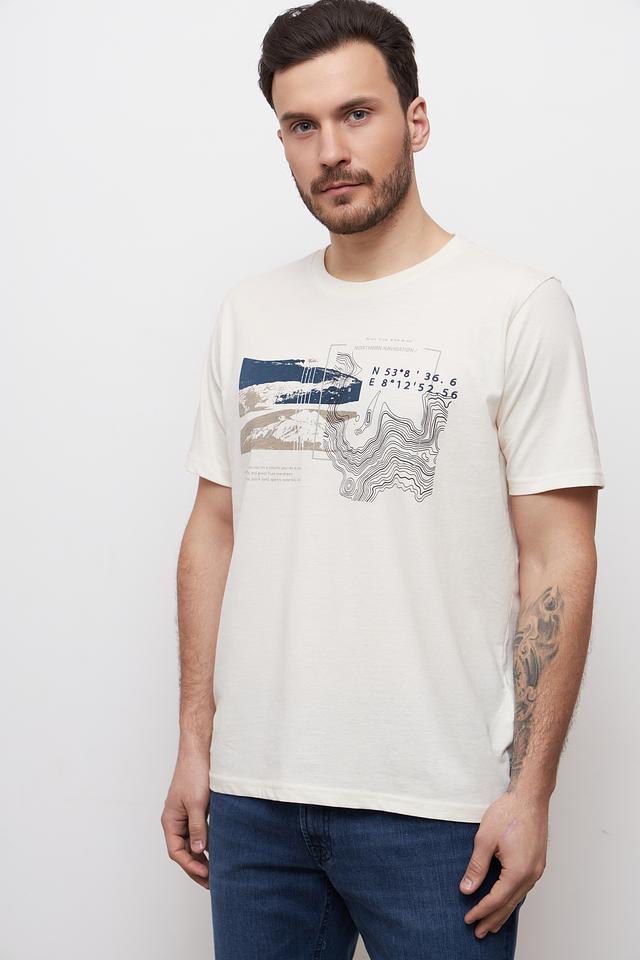 Футболка Casa Moda с принтом бежевая