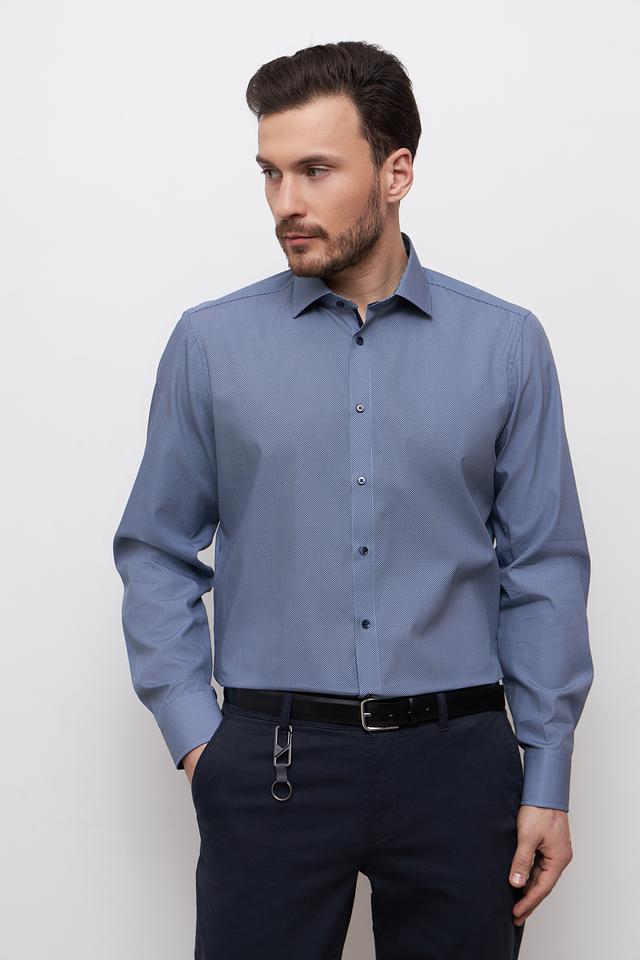 Рубашка Venti с мелким рисунком голубая