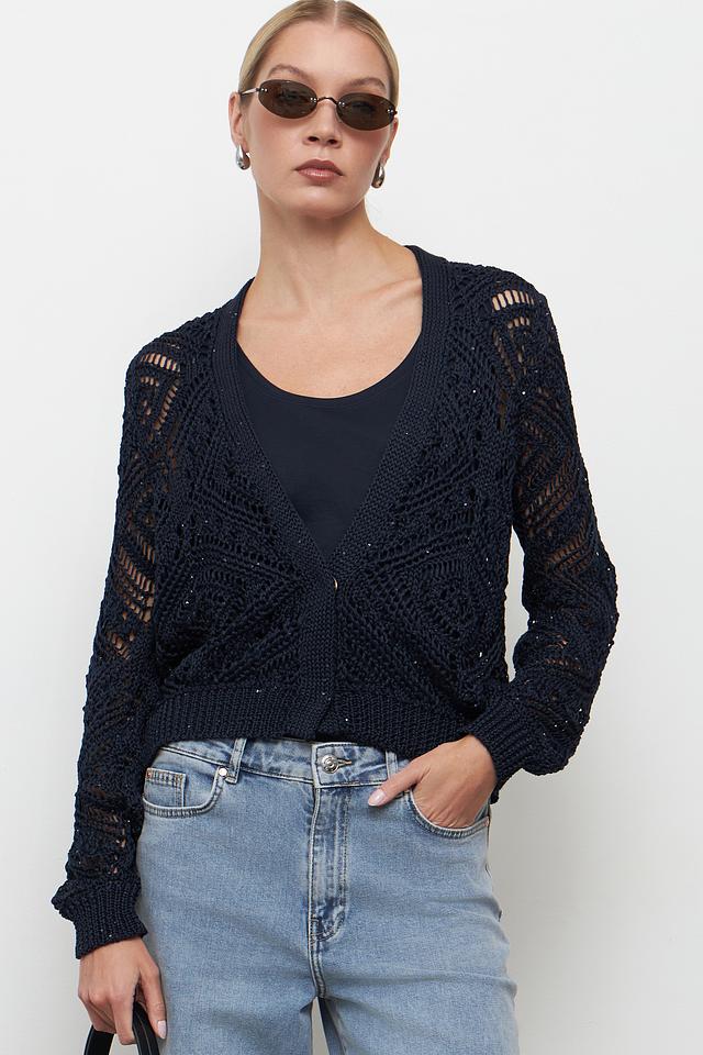 Жакет Monari вязаный тёмно-синий