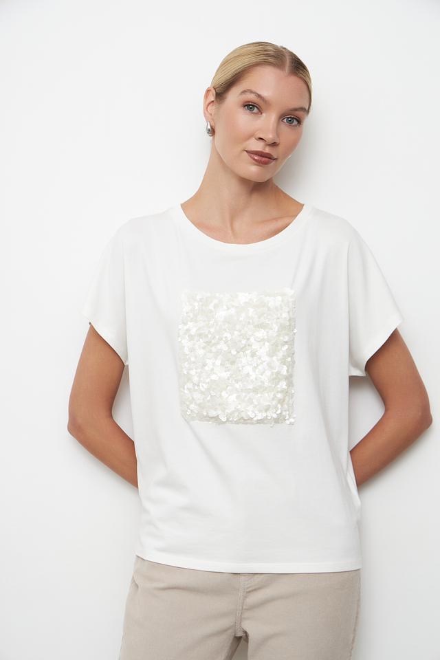 Футболка Oui с пайетками белый