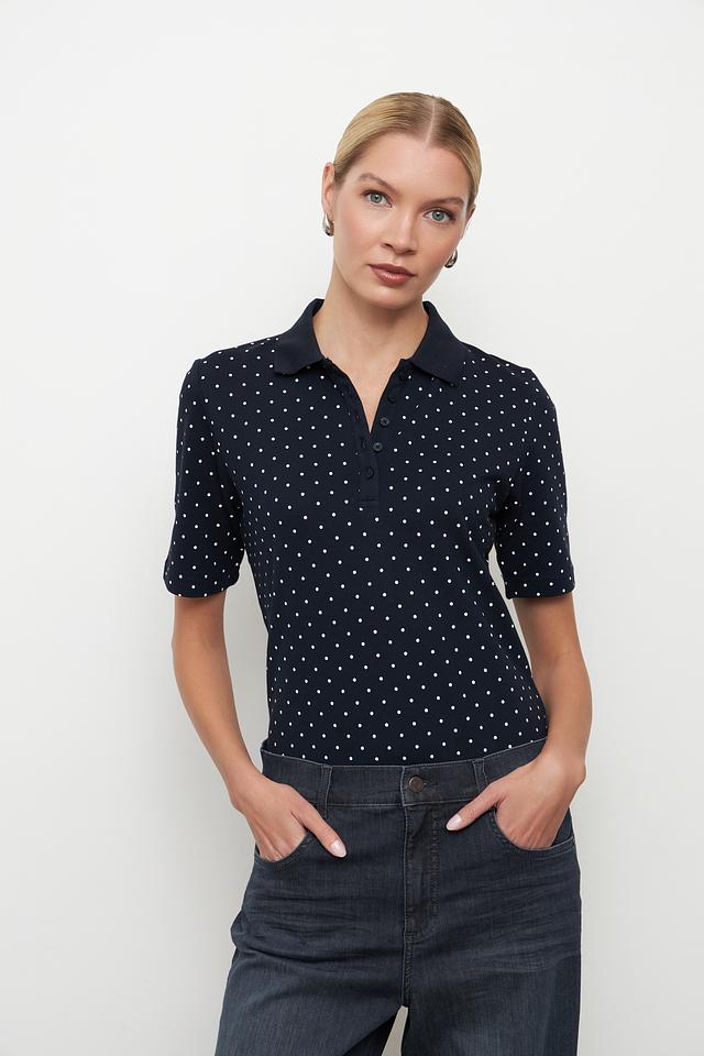 Поло Clarina в горошек