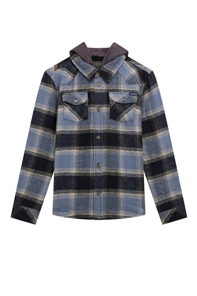 Рубашка в клетку Guess с капюшоном