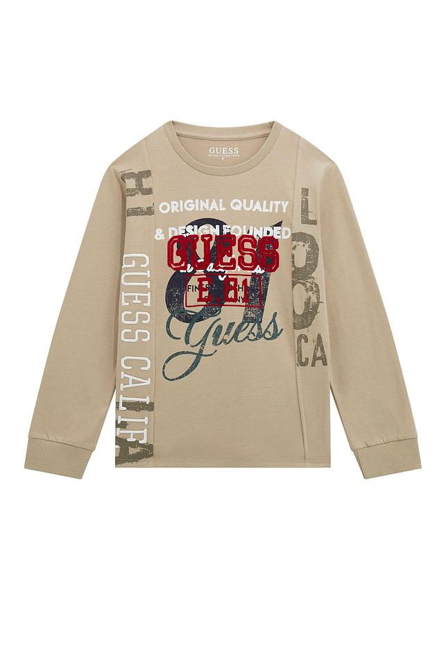 Футболка Guess логотип бежевая