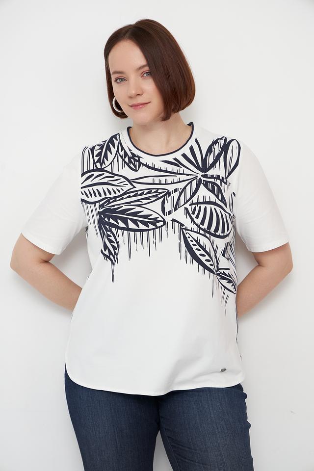 Блуза Lebek с принтом тропических листьев