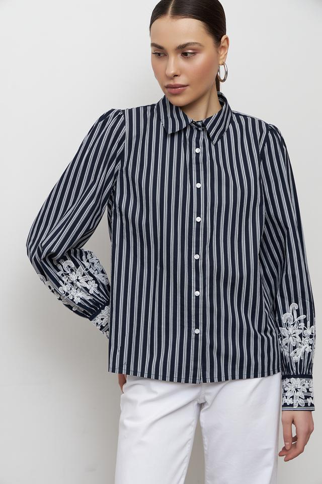 Блуза Monari в полоску с вышивкой