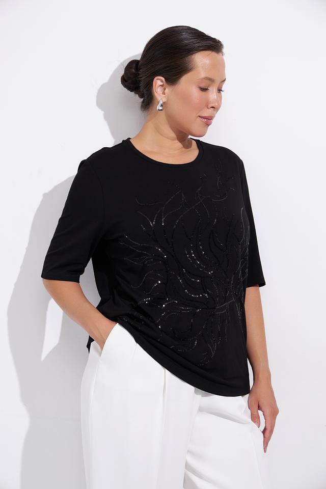 Блуза Lebek с вышивкой чёрная
