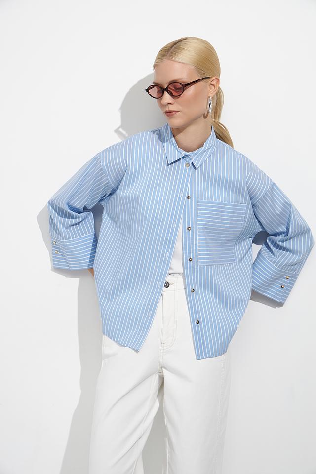 Блуза Betty and Co в полоску голубую
