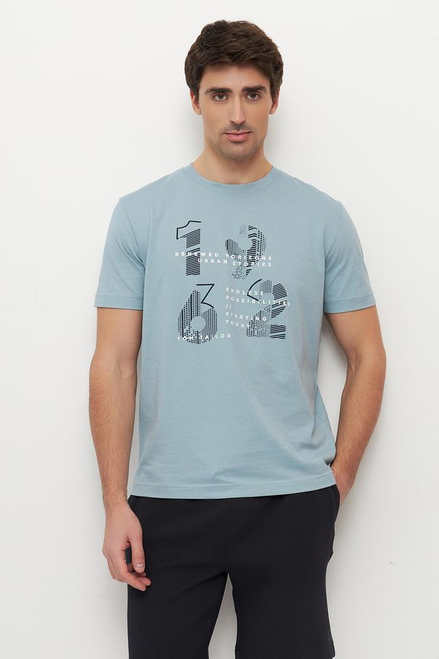 Футболка Tom Tailor с принтом голубой