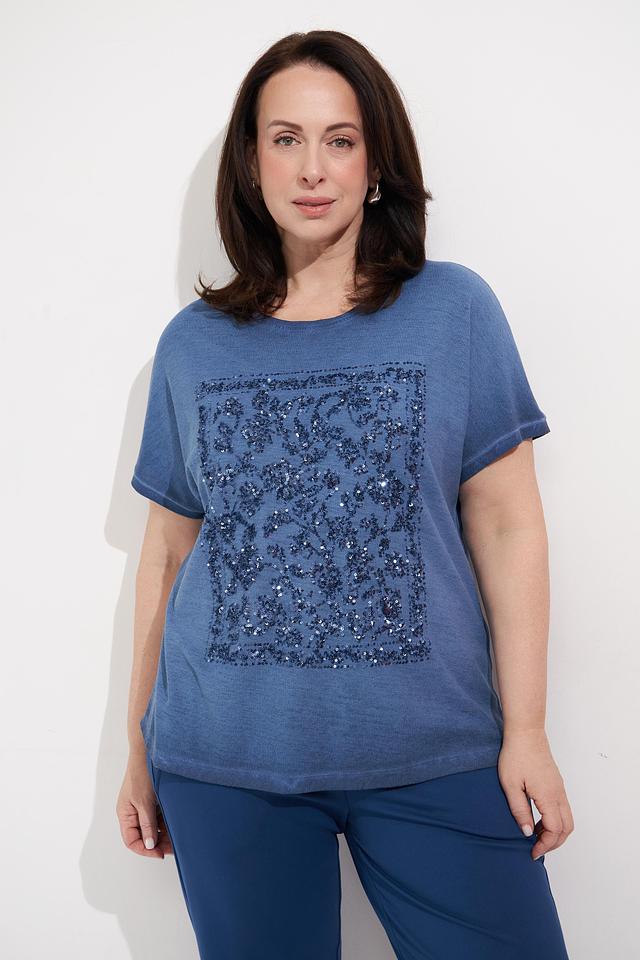 Футболка Via Appia с вышивкой джинс