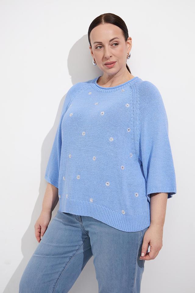 Пуловер Olsen светло-голубой с цветами