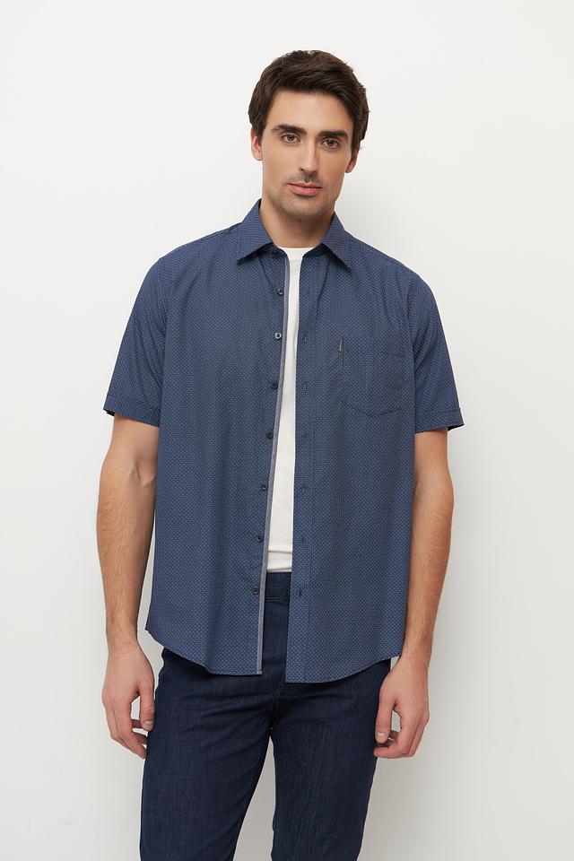 Рубашка Casa Moda с мелким рисунком синяя