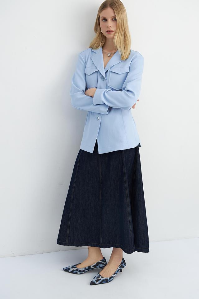 Юбка джинсовая Oui с вышивкой