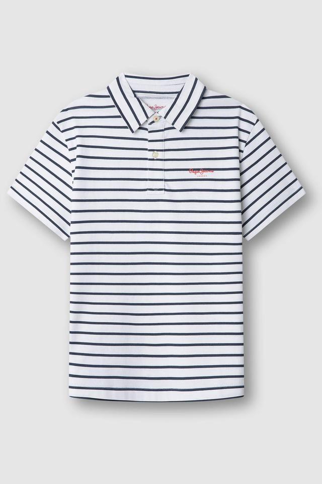 Белое поло в полоску Pepe Jeans London